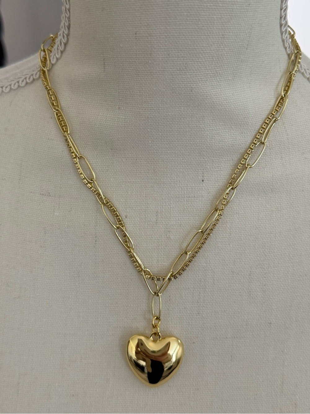 Uncommon James Gold Heart Pendant Link Necklace